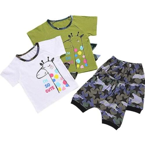 Baby Clothing Sets Summer Baby Boys Girls Clothes Infant Cotton Boys Tops T-shirt+Pants Outfits Kids Clothes Set Children Cloth