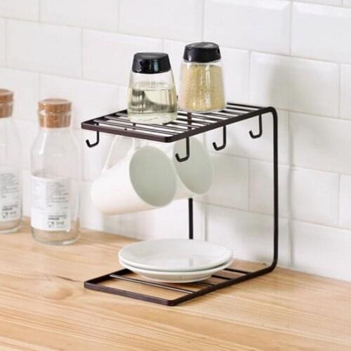 Kitchen cup holder household water cup shelf rack household metal storage rack cup hanger bracket