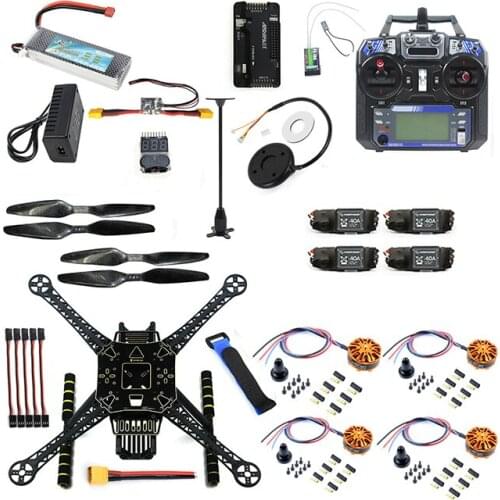 JMT DIY 4-Axle RC FPV Drone S600 Frame APM 2.8 Flight Controller Flysky FS-i6 Transmitter 700KV Motor 40A ESC Quadcopter