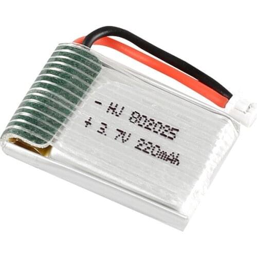 3.7V 220 mAh Lipolymer High Rate Battery For drone Quadcopter Helicopter TK106 1.25Plug 802025