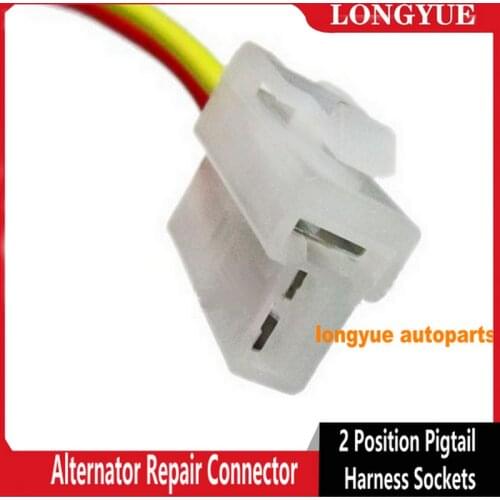 Longyue 20pcs Alternator Repair Connector 2 Position Pigtail Harness Sockets 15cm Wire