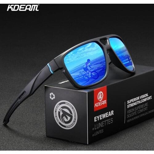 KDEAM Cool Sport Sunglasses Men Polarized Quality Outdoor Sun Glasses Fashion Driving Shades Gafas De Sol With Free Box