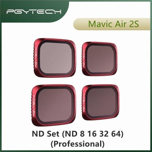 PGYTECH DJI Air 2S ND Filter Set 8 16 32 64 Prevent Overexposure and Saturates Color Create Smooth Cinematic Aerial Video