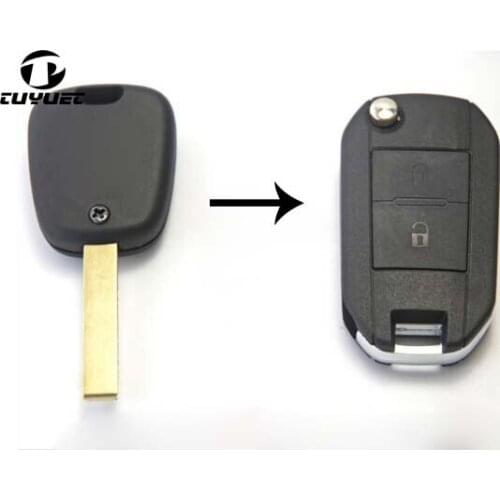 Brand New Modified Replacement Shell Folding Flip Remote Key Case for 2 BTN PEUGEOT 307 107 207 407 Keyless Entry Remote Fob