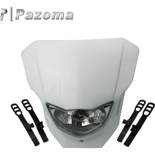 Pazoma 12V White Universal Motorcycle Headlight Head Lamp for Honda CRF XR Yamaha WR YZ Suzuki DR DMZ Kawasaki KLX KX 250 450
