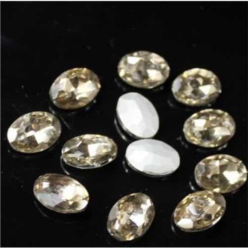 Various Size Lt Topaz Color Oval Shape Hand Craft Pointback Rhinestones Glass DIY Crystal Rhinestone Garment Dress Decoration