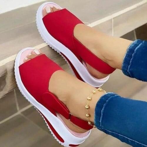 Women Sandals Shoes 2021 Summer Retro Peep Toe Platform Sandals PU Leather Zipper Thick Bottom Women Shoes Ladies Sandals