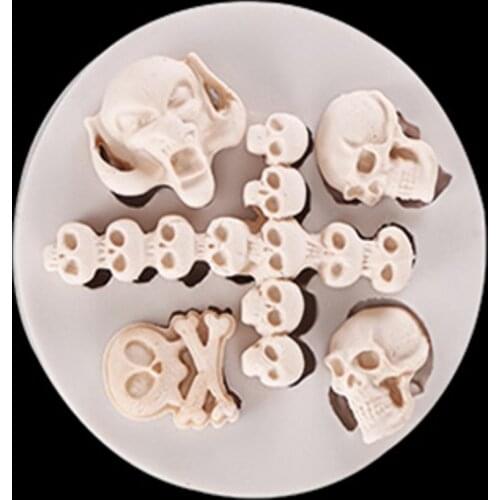 Skull Head Silicone Mold Fondant Mould Cake Decorating Tools Chocolate Gumpaste Molds, Sugarcraft, Kitchen Accessories