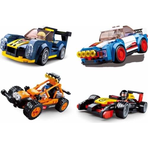 SLUBAN 2021 Formula 1 Racing Car Classic Rally F1 Super Racers Vehicle Building Blocks Sports Model Kits City Bricks Kids Toy