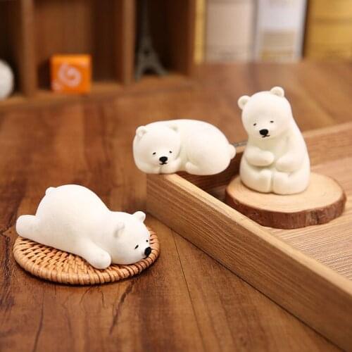 Creative cartoon adorable pet simulation polar bear resin decoration decoration of kindergarten educational toys