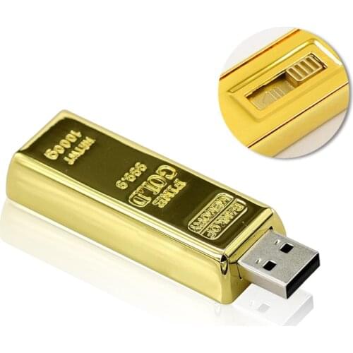 USB stick pendrive 128gb usb flash drive 64gb bullion pen drive 4gb 8gb 16gb 32gb memory stick creative gift gold bar cle usb2.0