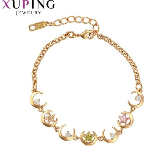 Xuping Fashion Vintage Bracelet Star Moon Shaped Exquisite Bracelet for Women Valentines Day Jewelry Gifts 75819