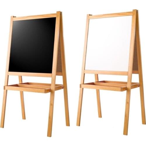 Çift Taraflı Ayaklı Ahşap Yazı Tahtası Karatahta beyaztahta silgi sunum tahtası okul sumun panosu