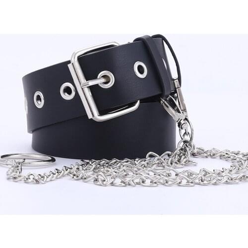 Women Belt Imitation Leather Pin Buckle Belt New Punk Wind Jeans Fashion Individual Decorative Belt Chain Women Belt New 2020