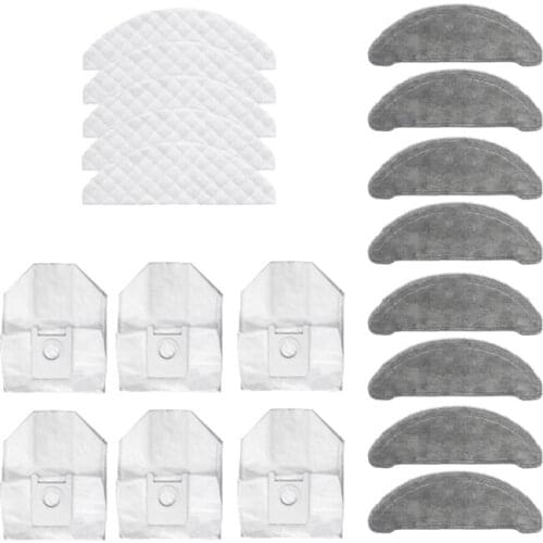 19Pcs Disposable Wipes Dust Bags Recyclable Mops Cloths Parts Accessories for ROIDMI EVE Plus Robot Cleaner Sweeper