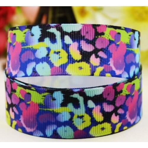 22mm 25mm 38mm 75mm Leopard Print Cartoon printed Grosgrain Ribbon party decoration 10 Yards X-03833