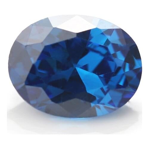 50PCS 3x4~10x12mm Oval Shape Brilliant Cut AAAAA Blue Color Loose Cubic Zirconia Gems CZ Stone For Jewelry Diy