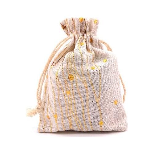 50pcs/Lot Christmas Candy Pouches Festival Gift Drawstring Bag Bronzing Love Jewelry Organizer Travel Sundry Pockets Storage Bag