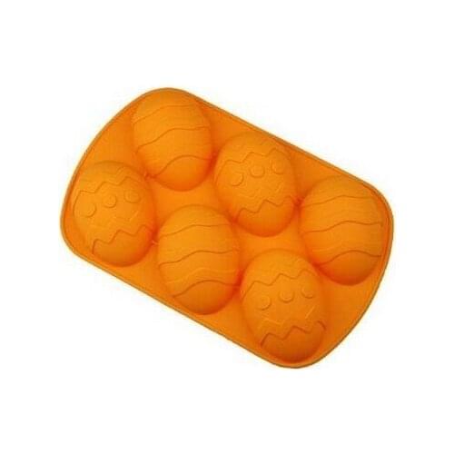 6 Easter Egg Silicone Cake Baking Mold Cake Pan Muffin Cups Handmade Soap Moulds Biscuit Chocolate Ice CubeTray DIY Mold