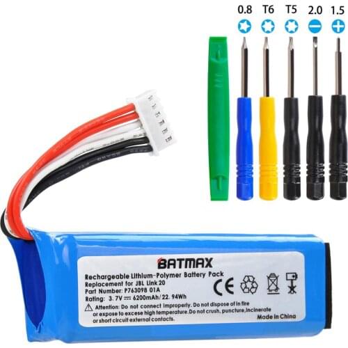 6200mAh 3.7V Battery P763098 01A for JBL Link 20 P763098 01A Battery