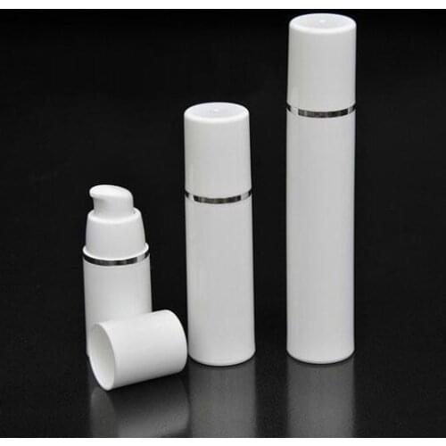 Free shipping 500pcs/lot PP 15ml airless bottle white clear color airless pump for lotion BB cream vacuum bottle