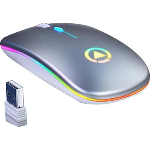 2.4G Wireless Rechargeable Bluetooths 3.0/5.0 Mute Gaming Mouse for Computer