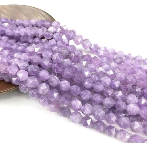 Natrual Stone Beads Faceted Amethyst Purple Crystal Beads For Jewelry Making Bracelet Necklace 6/8/10mm 15inches