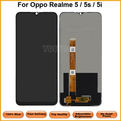 Black 6.5 inch For Oppo Realme 5 RMX1911 / 5s RMX1925 / 5i RMX2030 LCD Display Touch Screen Digitizer Assembly Replacement