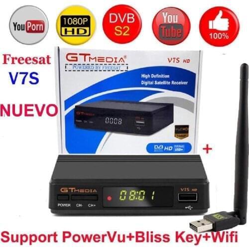 Freesat V7S HD FTA Digital Satellite TV Receiver DVB-S2/S Support BissKey 1080P