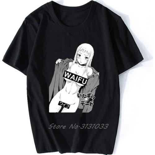 Anime Waifu Material T Shirt Men Novelty Funny Manga Ecchi Hentai Kawaii Weeaboo Japanese Fashion Summer Otaku TShirt