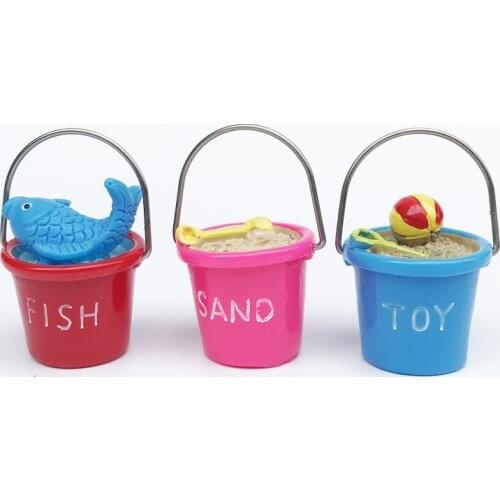 G08-X309 children gift Toy 1:12 Dollhouse mini Miniature rement outside Gardening beach keg 3pcs/set