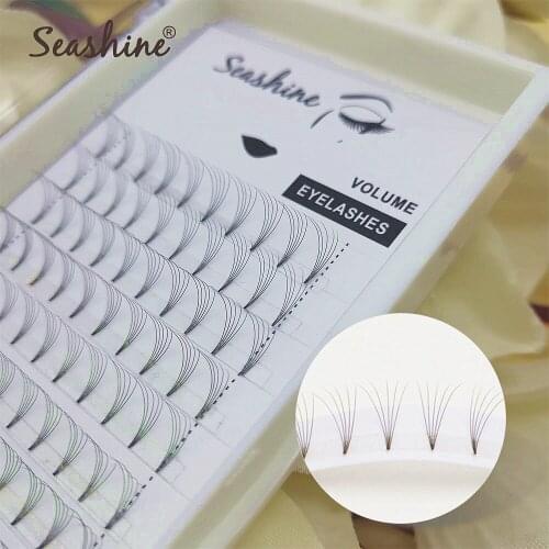 Seashine Luxury premade volume fans Short Stem False Lashes Korea Silk Individual Handmade Natural Mink Eyelash Extension