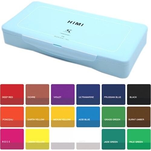 Gouache Paint Set 18 Vibrant Colors Non Toxic Paints with Portable Case Palette for Artist Canvas Painting