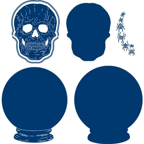 Halloween Crystal Ball Skeleton Metal Cutting Dies Scrapbook Diary Decoration Embossing Template DIY Greeting Card Handmade 2021