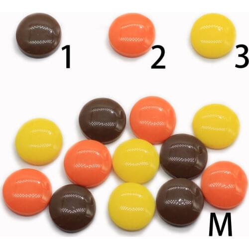 Kawaii Candy Beans Flat Back Resin Cabochon Round Candy Food DIY Embellishments For Scrapbooking Phone Deco Parts 14mm