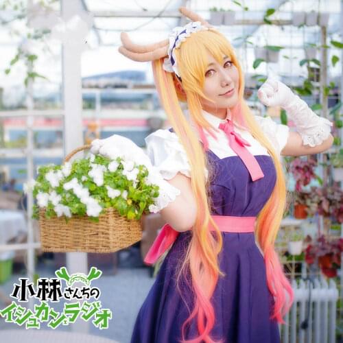 Miss Kobayashis Dragon Maid Cosplay Costume Full Set Tohru Cos Stuffed Plush Toy Tail Cosplay Kobayashi San Chi No Maid Dragon