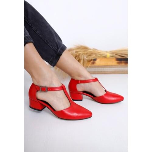 Jane Heels Red Skin Shoes
