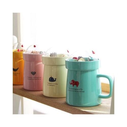 Creative Cartoon Animal Micro Landscape Caneca Milk and Coffee Mug 400mlHigh-capacity Office Ceramic Cups Beauty Gifts