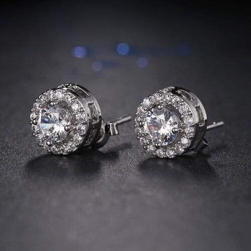 GMGYQ Aretes De Acero Inoxidable Para Mujer Wholesale Jewelry Lots Cubic Zircon Oorbellen voor Vrouwen Round Stud Small Earrings