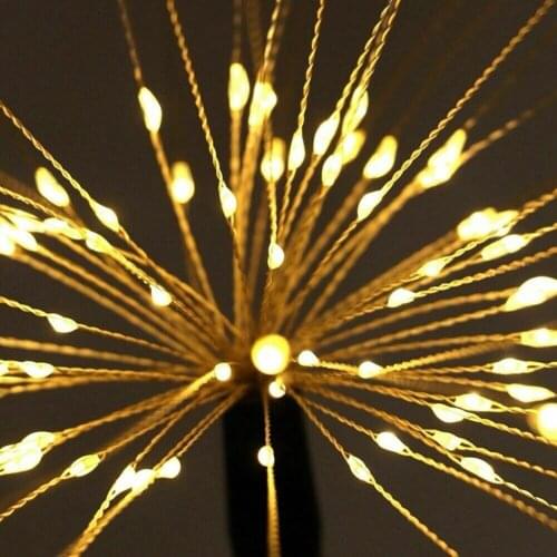 150 LED Flashing Firework Light Outdoor Courtyard Landscape Solar Ground Plug Lamp Waterproof Dandelion String Home Garden Lawn