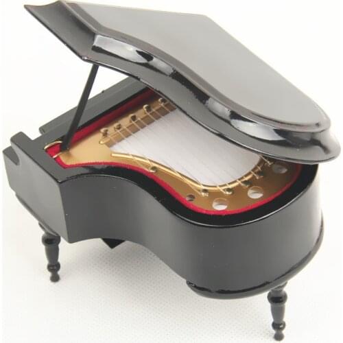 2017Mini Musical Instrument Model Grand Piano Cover Guitar Metronome Piano Guzheng Music Box Music Box