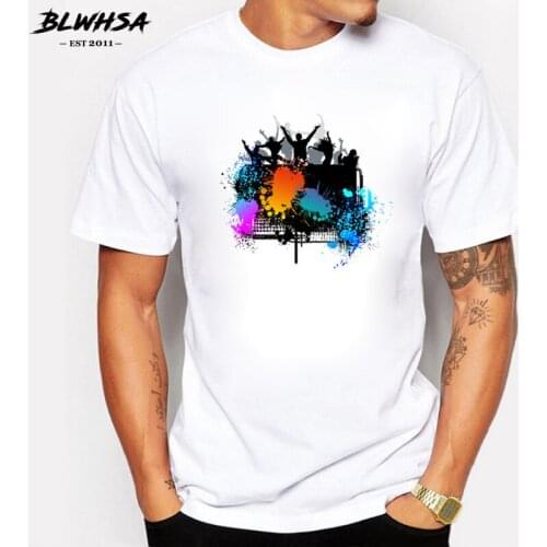 BLWHSA Fashion T-shirts Funny Mans Personality Cotton Summer Style Tshirts Music Song of Youth Best Friends Series Tops T shirt