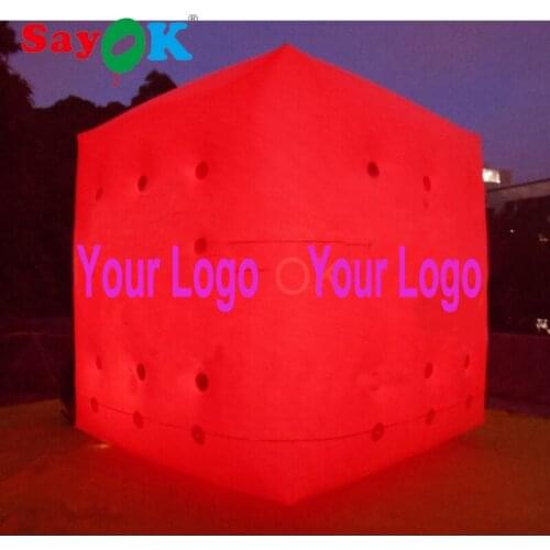 3m 0.2mm PVC Helium cube balloon inflatable sky balloon with logo printing and led lights for advertising