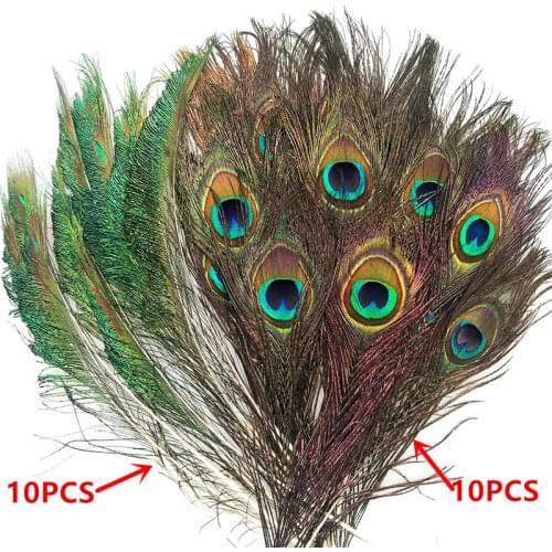 10pcs/lot Natural peacock feather/peacork sword 25-35cm Diy feathers for Crafts decor feathers for jewelry making wedding plumas