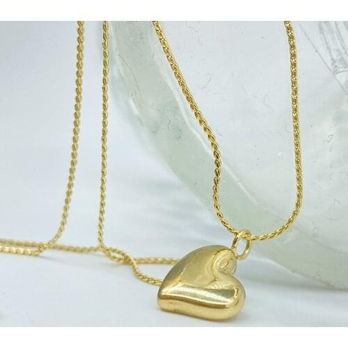 2021 autumn new simple love peach Heart-shaped necklace Minority collarbone chain titanium steel 18K Gold Plated Necklace