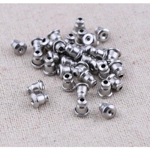 Onwear 100pcs/lot bullet shape stainless steel earring backs stopper diy earrings accessories for jewelry making