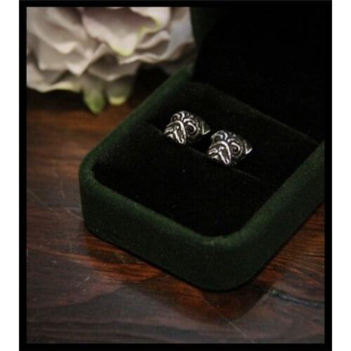 Wholesale retro hippie pug Stud Earrings Antique bronze/gun black plated mini punk pug Earing jewelry 10pair/lot