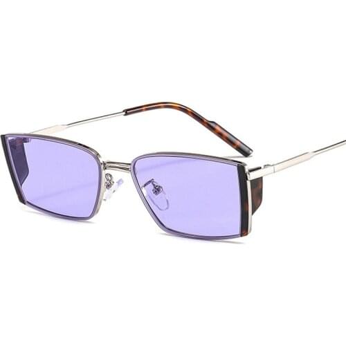 Ins Popular Fashion Rectangle Colorful Sunglasses Women Retro Candy Color Eyewear Shades UV400 Men Square Sun Glasses