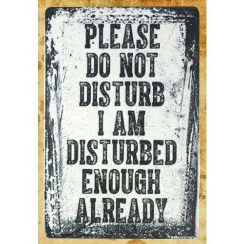 Please do not disturb tin metal sign home furnishings accessories