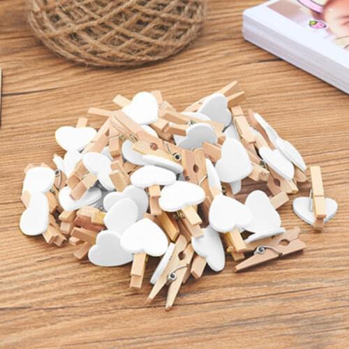 50Pcs Wooden Clips Love Heart Pegs Clothespin DIY Cute Wedding Decor Craft Pegs Clothespin 2021